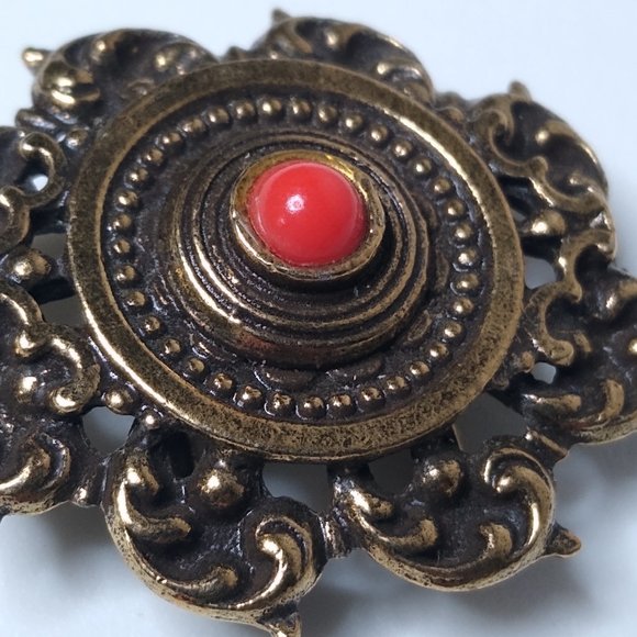 Vintage Decorative Small Metal Scarf Slide - Picture 4 of 12